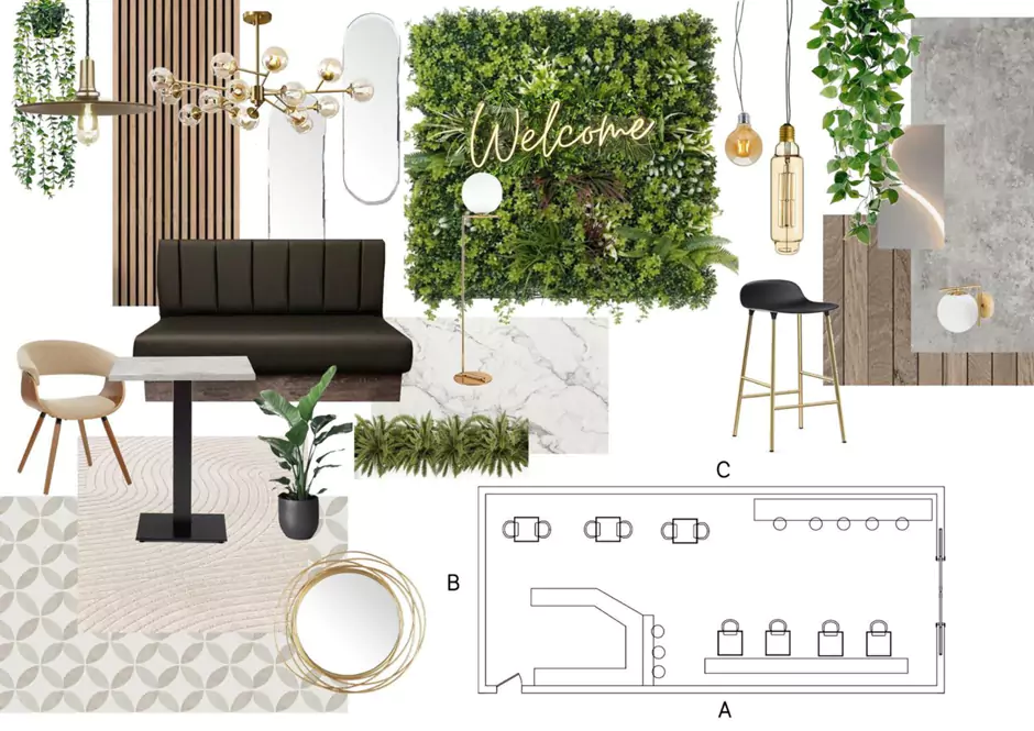 a-collage-of--rustic-interiors-and-blueprint