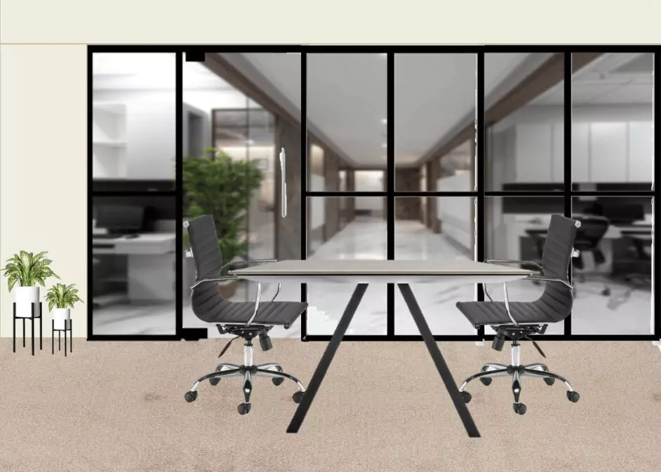 a-office-room-with-chairs-desk–plants-and-a-window